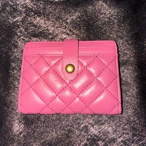 Kurt Geiger pink leather card holder wallet